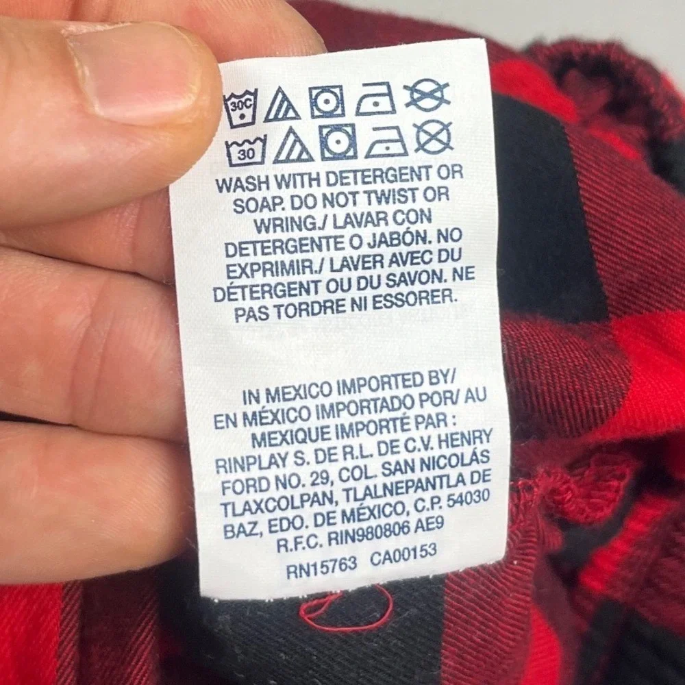 Polo Ralph Lauren Sleepwear Mens XL Red Black Buffalo Plaid Pajama Pants Cotton‎